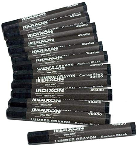 Dixon 49400 Lumber Marking Crayons, Black, 12-Pack