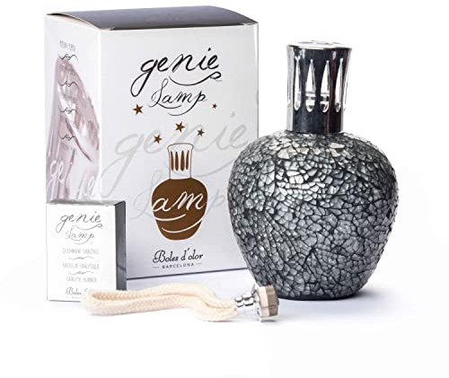 Boles d'olor - Genie Lamp Elipse Mosaic Negro - Lámpara aromática catalítica 430ml. | Quemador catalítico con mecha para purificar el aire.