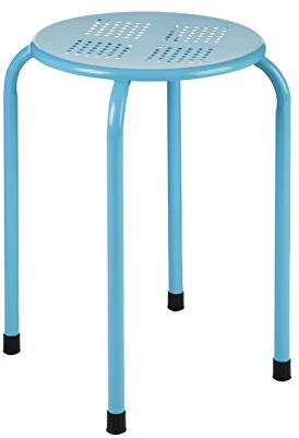 Premier Housewares Stacking Stool, Powder Coated Metal, Blue