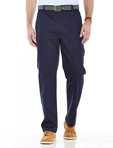 Chums Men's Comfort Fit Elasticated Waist Cotton Chino Trousers Navy