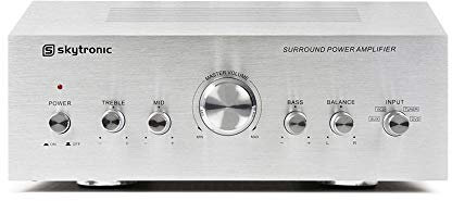 Skytronic Stereo Amplifier 400W, Compact HiFi Home Audio Power Amp for Superior Sound Quality, Crystal Clear Output, Sleek Design Ideal for Theater Systems