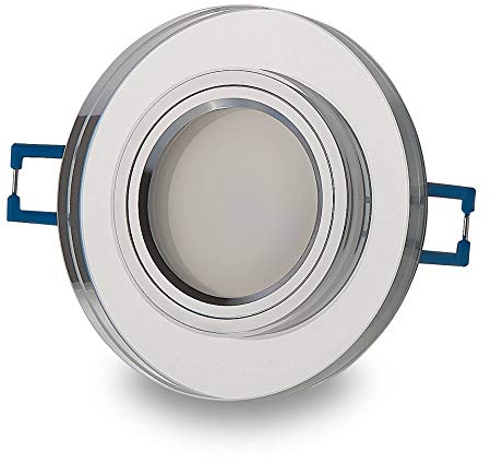 6x Foco empotrable LED claro - redondo 7,5 Watt regulable blanco cálido 230V GU10 - vidrio en óptica noble - empotrable - spot sin transformador empotrable - panel de luminarias