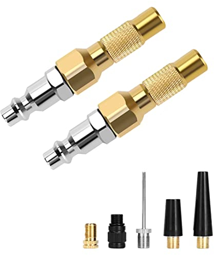 V2ine 2 Stück robuste Messing-Luftdüse mit Schnellverbinder, zum Anschrauben des Reifenfüllfutters für Reifenfüller, Kompressor-Zubehör, Drehfutter für Schrader-Ventil