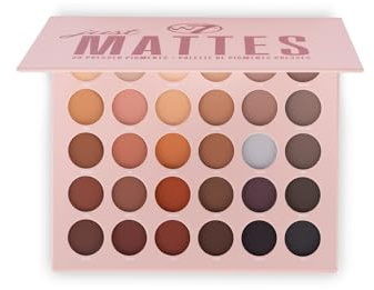 W7 Just Mattes Pressed Pigment Palette - 30 Natural Nude Colours - Flawless Long-Lasting Every Day Vegan Makeup