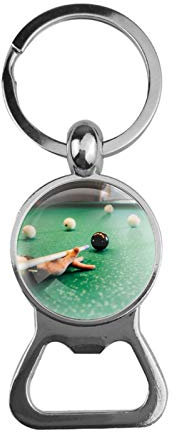 Schlüsselanhänger Glas - Snooker, Bieröffner