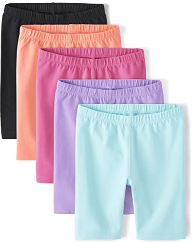 The Children's Place,Bike Shorts,girls,Black/Orange/Pink/Puple/Turquoise 4 Pack,Small