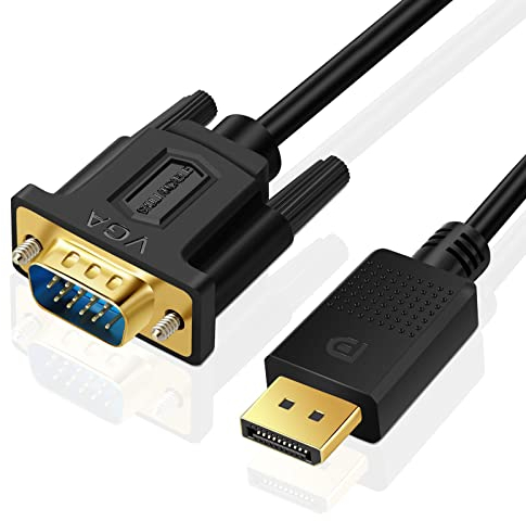 SHULIANCABLE DisplayPort auf VGA Kabel, Vergoldet 1080P DP zu VGA Kabel Kompatibel mit Monitor, PC-Desktop, Laptop, Projektor (1.8M)
