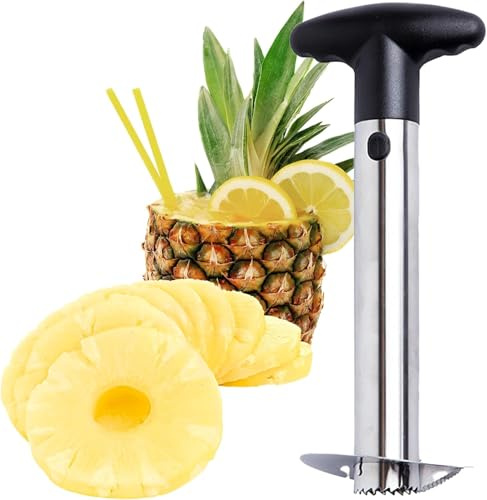ZAFNAH Pineapple Cutter and Corer Tool, Stainless Steel Pineapple Slicer Peeler, Easy Pineapple Core Remover Eye Removal Tool,ZAFNAH Pelador De Piña