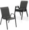 4er Set Terrassenstühle stapelbar, Stapelstühle aus PE-Rattan, Gartenstühle mit Armlehnen, für Garten, Terrasse, 51 x 66 x 84 cm, Braun + Schwarz