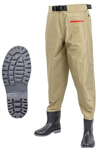 Waist Wading Pants, Hip Waders, Waterproof Outdoor Fishing Hunting Waist Waders with Boots, Wading Shoes for Men and Women,for Fly Fishing,Duck Hunting,Kayaking,A-45