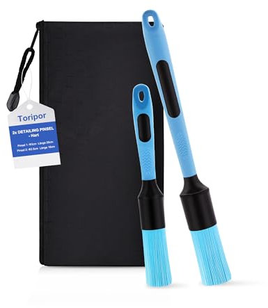 Toripor 2X Auto Detailing Pinsel Set, Hart Detail Bürsten Felgenpinsel für effiziente Felgen Reinigung - chemieresistente Felgenbürste Reinigungspinsel Brush für Car, Alufelgen, Motorraum Autopflege