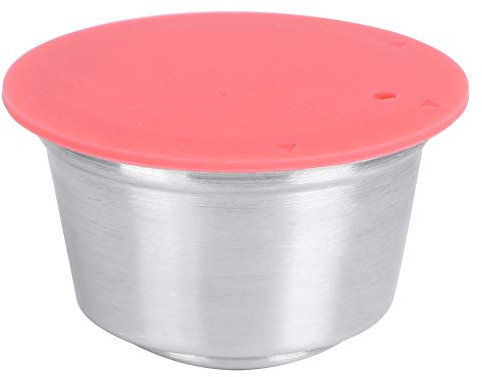 Taza de Cápsulas de café Recargable, Cápsulas de café Reutilizables de Acero Inoxidable Compatibles con (rojo)