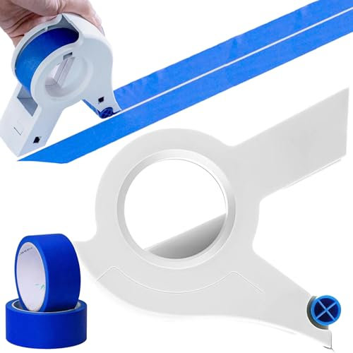 Dispensador de cinta de pintores Cinta Carrocero Máquina de enmascarar un dispensador de cinta maestra de enmascaramiento seguro con 2 rollos de cinta adhesiva para pintar aplicador de cinta