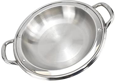 Alipis Multi-Function Paella Pan Convenient Cooking Pot Kitchen Stainless Pot Camping and Outdoor Cooking