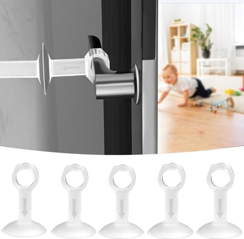 5 Piezas Topes de Puerta, Tope de Puerta para Manija, Topes Silicona para Puertas, Protector de Manija de Puerta para Protección de Manilla de Puerta y Pared