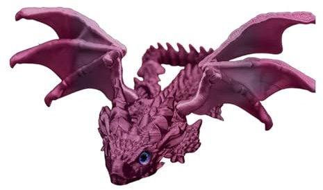 Drachenfiguren für Kinder, Drachenfigur,3D Gedruckter artikulierter Flying Dragon Model - Home Desktop Display Decor, kreatives Kunsthandwerk für Bücherregaldesktop oder Schrank