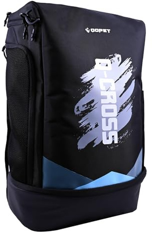 QOPET Sportrucksack, 60L, Wasserdicht, mit Schuhfach und Ballnetz, Trainingsrucksack für Fußball Basketball (Schwarz)