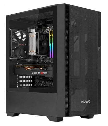 Nuwo Gigan BK200 - Caja para PC Gaming Micro-ATX Mini-ITX | Mini Torre Frontal de Malla Airflow | Cristal Templado Lateral panorámico | Ventilador de 120 mm preinstalado