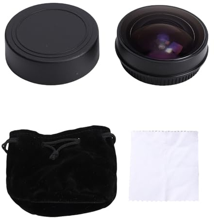 BONKZEBU Fisheye-Lins, Super Fisheye-Lins Extra, 0,2X Vidvinkel 180° med Optiskt Glas Av Aluminiumlegering, för 37 Mm Kamera
