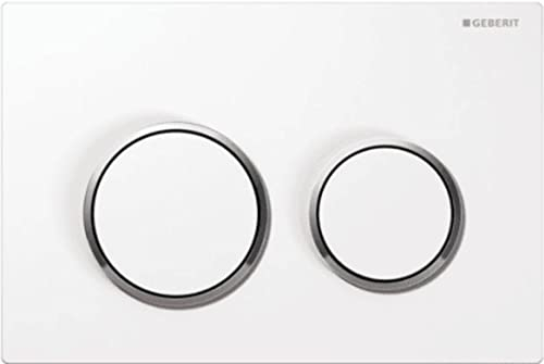 Geberit Omega 20 Drückerplatte Weiß Glänzend/Chrom/Weiß für Geberit Omega Einbaukasten 12cm