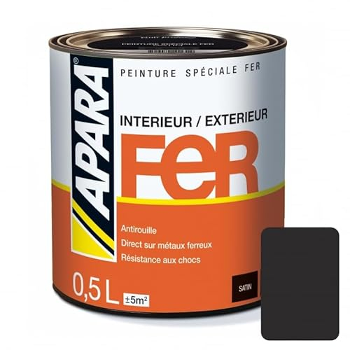 APARA Peinture Fer Satin 0.5 litre Noir mat (RAL 9011)