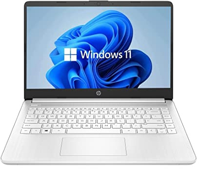 HP 14 HD Laptop, Windows 11, Intel Celeron Dual-Core Processor Up to 2.60GHz, 4GB RAM, 64GB SSD, Webcam(Renewed)