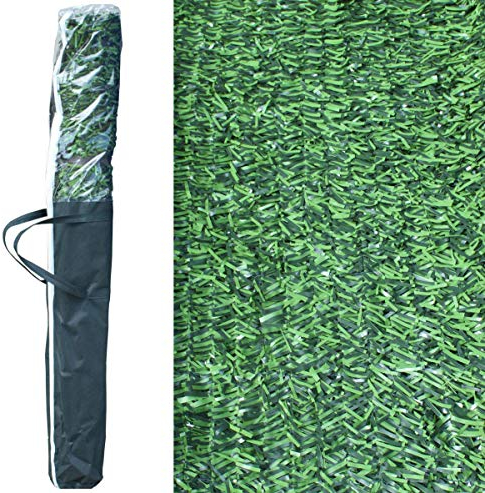 PAL | Seto Artificial Decorativo Ignífugo | 3m Largo x 1m Alto, Verde | 90 Varillas. (1- Rollo 3x1m)