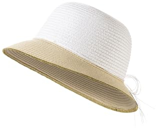 Sterntaler Strohhut Schleife UV 50+ - Kinderhut schützt den Kopf vor der Sonne - Mädchenhut mit Schleife und Goldrand - Sonnenhut Kinder - weiß, 53