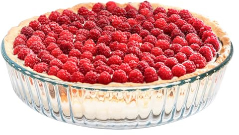 TRBIDRBO 10 Inch - Glass Pie Plates Deep Pie Pans for Baking and Serving, Clear