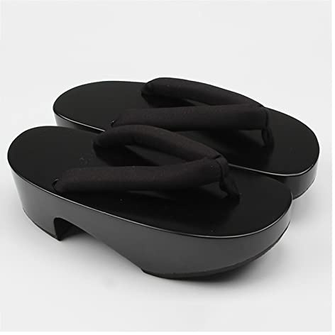 Scarpe Zoccoli Sandali Giapponesi da Donna Geta Infradito Antiscivolo in Legno, Kimono Tradizionale Giapponese in Legno Sandali Geta Zoccoli Pantofole Sandalo, Scarpe Zoccoli in Legno con Tacco Alto