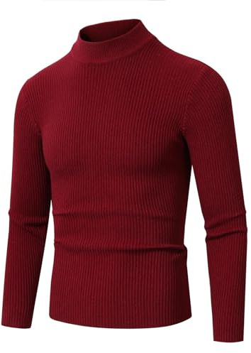 JIANROU Pull Col Roulé À Manches Longues pour Homme,Pulls Col Roulé Homme Pull Pas Cher Pull en Laine Grosse Maille sous Pull Col Roulé Pull Laine Et Cachemire Pull Col Roulé Homme en Laine