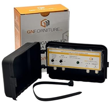 AMPLIFICATORE TV LARGA BANDA 40dB CON FILTRO 5G/LTE INTEGRATO PER DVB-T2 2 INGRESSI 2 USCITE