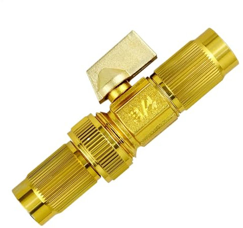 Válvula de bola para manguera de jardín, adaptador de conector de cierre, grifo al aire libre, 4.29 x 1.69 x 1.18 pulgadas, práctico enchufe de manguera de jardín compacto, junta de expansión tipo
