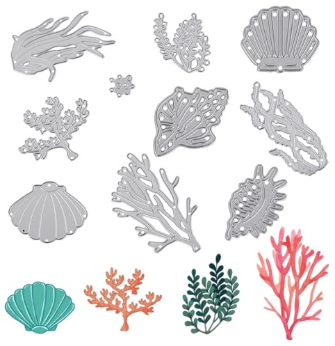 CRASPIRE 2 stilar havsskärande matriser metall prägling schabloner sjögräs skal korall tropiska havsväxter färg kolstål mall för korttillverkning scrapbooking papper hantverk album stämplar