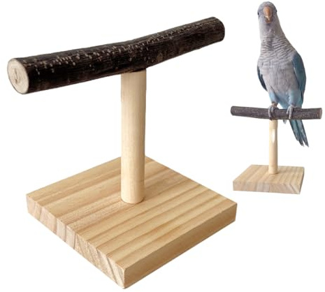 Perche de table, perche pour T | pour perche à oiseaux en bois | pour cage à oiseaux, de table, accessoires pour cage à plate-forme pour