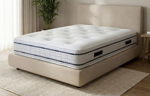 ComfoRest 2D Memory Pocket Mattress – 5FT King – Memory Foam Mattress with 7-Zone Pocket Springs, 1000 Micropocket Unit, Reinforced Edge and Tufted Panel