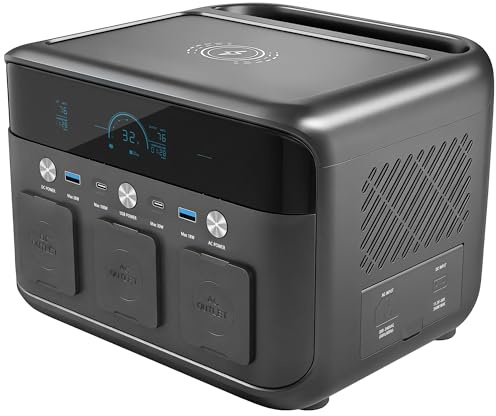 HOMCOM Portable Power Station with 481.6Wh LiFePO4 Battery, 1.5H Fast Charge, Camping Power Pack with 600W AC/USB-A & USB-C Output, Solar Generator for Home Backup, Camping, RVs, Off-Grid, Emergency