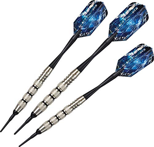 Viper by GLD Products Silver Thunder Soft Tip Darts, 4 Knurled Bands, 16 Grams,Black,20-3701-16