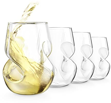 Final Touch Conundrum verres à vin blanc en verre soufflé à la main 266 ml-Lot de 4