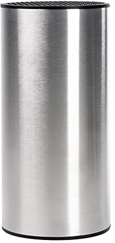Coninx Edelstahl Messerblock ohne Messer - Moderner runder Messerblock mit flexiblen Lamellen - Universal Messerhalter - Stilvoller Knife Block unbestückt - Erleichtert die Messeraufbewahrung