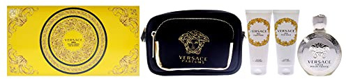 Versace Eros - Set di 4 Pezzi: EDP Spray, Lozione Corpo, Bagno e Shower Gel, Pouch - 3,4 oz Ciascuno