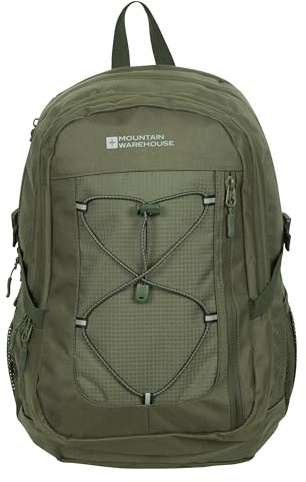 Mountain Warehouse Peregrine Laptop Bag 30L - Large Day Pack with Padded Airmesh Back, Bottle & Laptop Pocket - All Season Camping, Hiking, Outdoors & Trekking Green One Size
