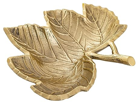 casamia Schale Dekoschale Blatt Ginkgo Apfel Stern Aluminium Gold o. Silber Farbe Blattschale Gold