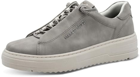 Marco Tozzi Damen Sneaker flach mit Wechselfußbett Freizeit, Grau (Ash), 38 EU