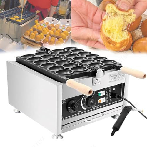 QYLTTDM Máquina para Hacer Gofres con Forma De Huevo Comercial De 1800 W, Máquina para Hacer Gofres con Burbujas Antiadherente De 12 Orificios, Temperatura De Ajuste 122-572 °F Y Control De Tiempo