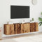 Rustikale TV-Wandschränke, 2er-Set, Naturholz, 80 x 30 x 41 cm, Hängeschrank für Küche, Wohnzimmer, Büro, Aufbewahrung