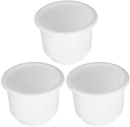 FUNOMOCYA 3 Pièces Porte-gobelets Encastrés pour Bateau Nylon Blanc avec Drainage Support pour Boissons Insert Pratique pour Yacht Camping-Car Camion Kayak et Voilier
