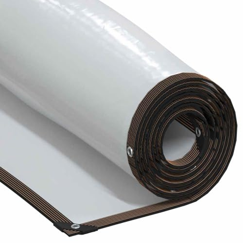 Teenpull transparent presenning 4 x 5 m av polyeten med öljetter, presenning och skyddspresenning för trädgård, terrass, pool, konstruktion, regnskydd, vindskydd, dammskydd, hållbar täckfilm