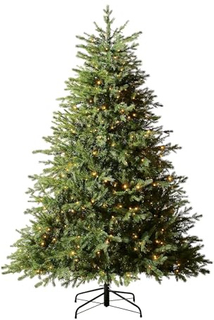 WeRChristmas Pre-Lit Windsor Fir Function Christmas Tree with 400 Multi Dual LED Lights, Green, 6 feet/1.8 m