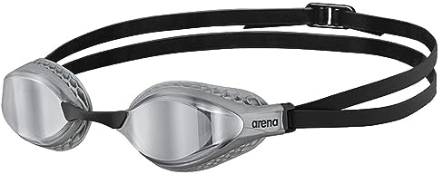 ARENA Airspeed Mirror Anti Beschlag Unisex Wettkampf Schwimmbrille für Erwachsene, Schwimmbrille mit Breiten Gläsern, UV-Schutz, 3 Austauschbaren Nasenstegen, Air-Seals Dichtungen